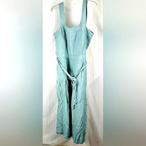 NWT Ann Taylor Womens Sage Blue Teal Sleeveless Wide-Leg One-Piece Jumpsuit 8